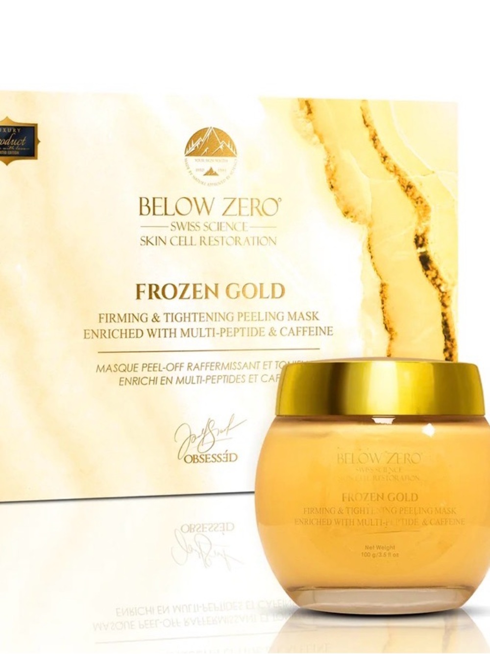 Frozen Gold Firming & Tightening Peeling Mask - Gold by Below Zero Brand New